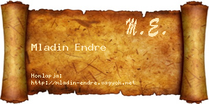 Mladin Endre névjegykártya